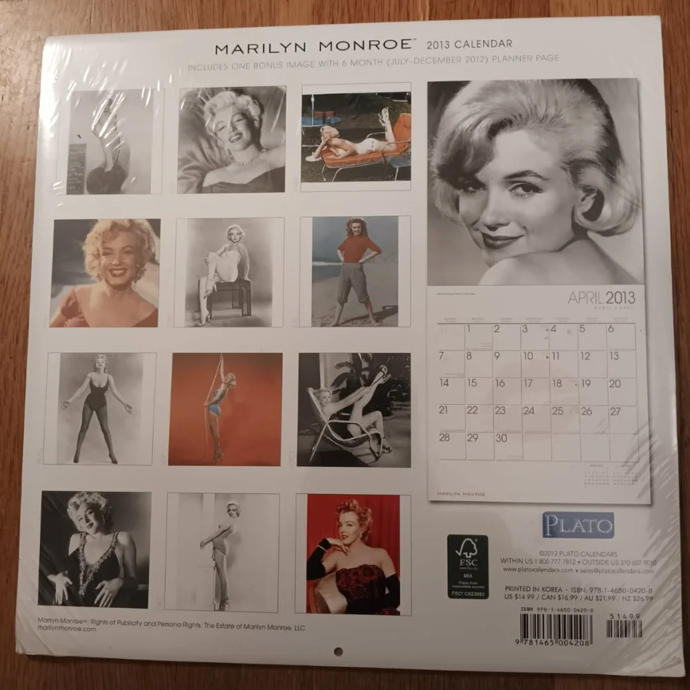 Marilyn Monroe 2013 Calendar Sealed